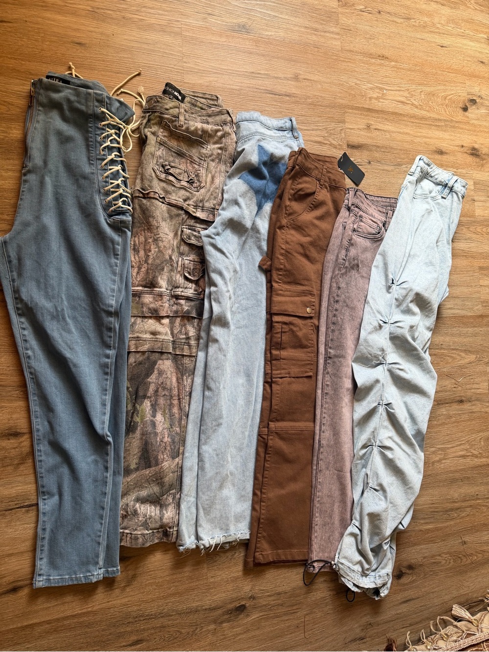 6 pair of denim jeans